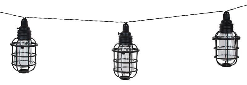 Boston Harbor 27099 Solar String Lantern Light, Ni-MH Battery, AA Battery, 10-Lamp, LED Lamp, Plastic Fixture, Black