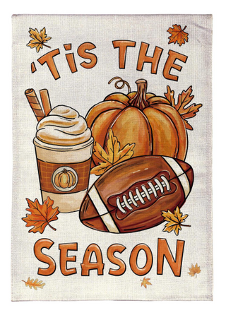 Fall Icon Season Burlap Flag House