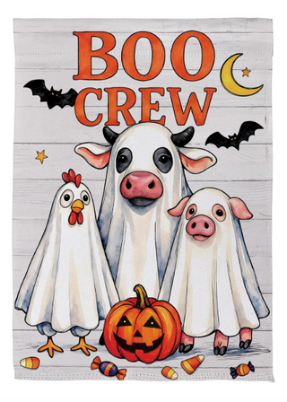 BOO Crew Suede Flag, Garden