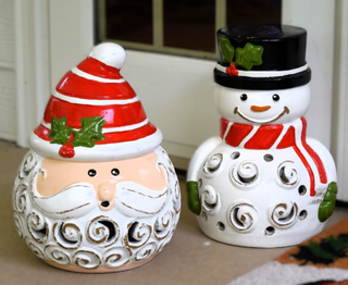 4ST Curly Snowman White and Red
