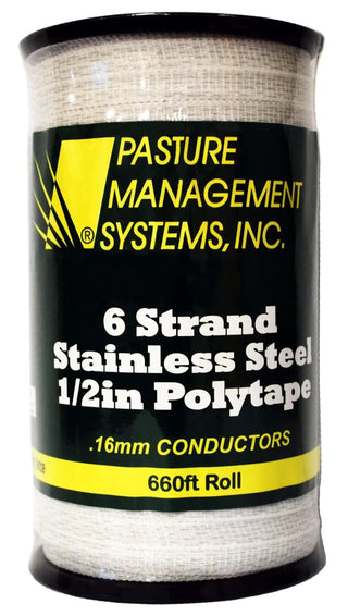 6 Strand Stainless Steel 1/2IN Polytape 660ft
