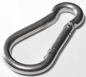 Baron 2450-1/4 Spring Hook Snap Link, 5/16 in Snap Opening, 2-3/8 in L Dimensions, Steel, Zinc