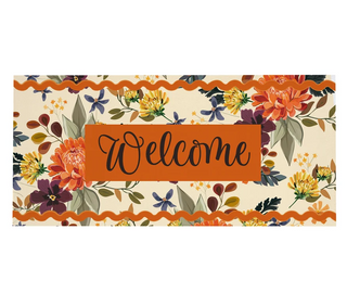 Fall Floral Welcome Sassafras  Switch Mat