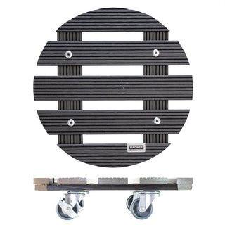 11.4" Gray Round WPC Plant Caddy